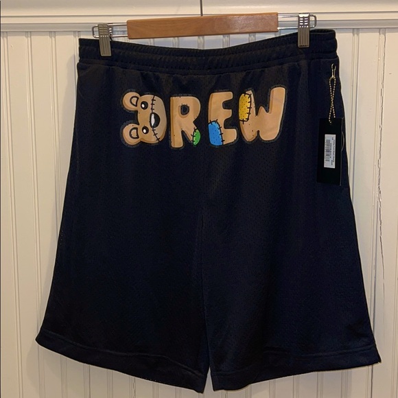 Drew House Other - Drew House teddy bear font black mesh shorts NWT L